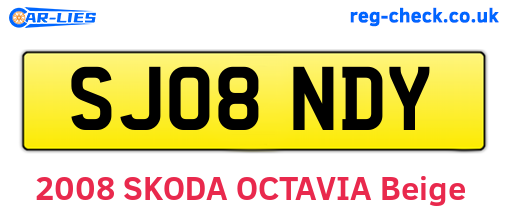 SJ08NDY are the vehicle registration plates.
