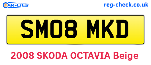 SM08MKD are the vehicle registration plates.