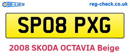 SP08PXG are the vehicle registration plates.