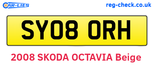 SY08ORH are the vehicle registration plates.