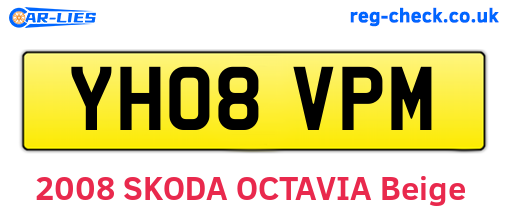 YH08VPM are the vehicle registration plates.