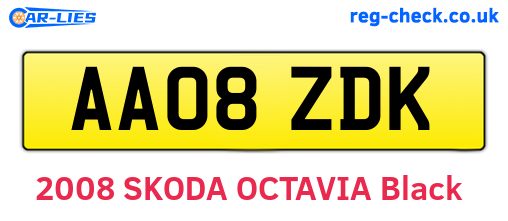 AA08ZDK are the vehicle registration plates.