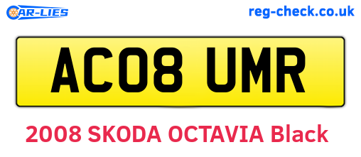 AC08UMR are the vehicle registration plates.