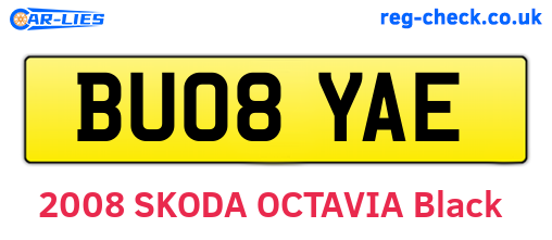 BU08YAE are the vehicle registration plates.