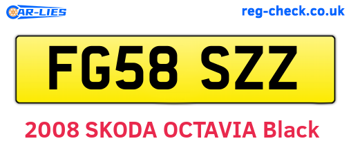 FG58SZZ are the vehicle registration plates.