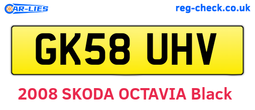GK58UHV are the vehicle registration plates.