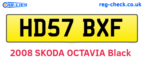 HD57BXF are the vehicle registration plates.
