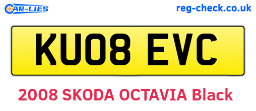 KU08EVC are the vehicle registration plates.