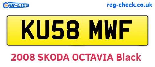KU58MWF are the vehicle registration plates.