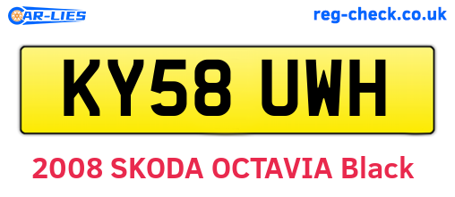 KY58UWH are the vehicle registration plates.