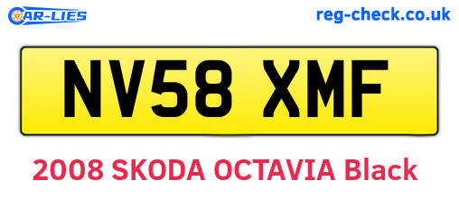 NV58XMF are the vehicle registration plates.