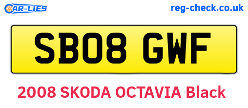 SB08GWF are the vehicle registration plates.