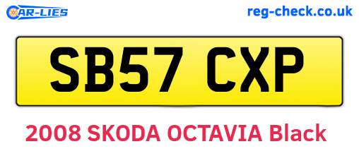 SB57CXP are the vehicle registration plates.