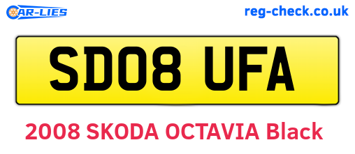 SD08UFA are the vehicle registration plates.