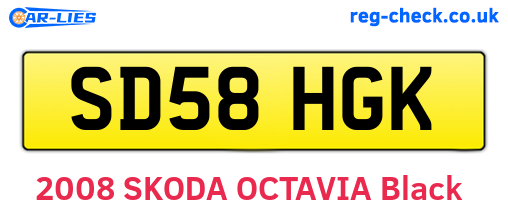 SD58HGK are the vehicle registration plates.