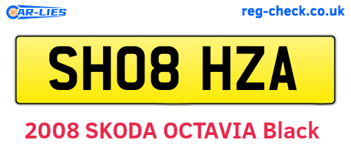 SH08HZA are the vehicle registration plates.