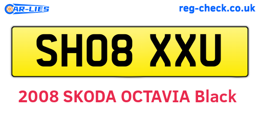 SH08XXU are the vehicle registration plates.
