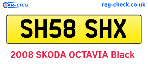 SH58SHX are the vehicle registration plates.