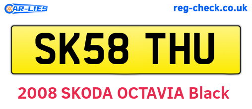 SK58THU are the vehicle registration plates.