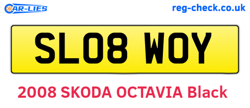 SL08WOY are the vehicle registration plates.