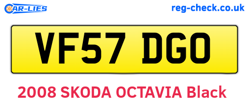 VF57DGO are the vehicle registration plates.