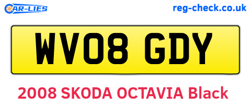 WV08GDY are the vehicle registration plates.