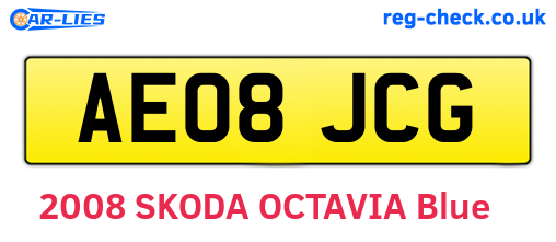 AE08JCG are the vehicle registration plates.