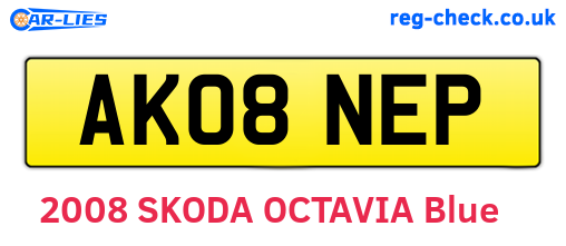 AK08NEP are the vehicle registration plates.