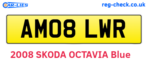 AM08LWR are the vehicle registration plates.