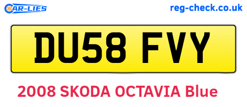 DU58FVY are the vehicle registration plates.