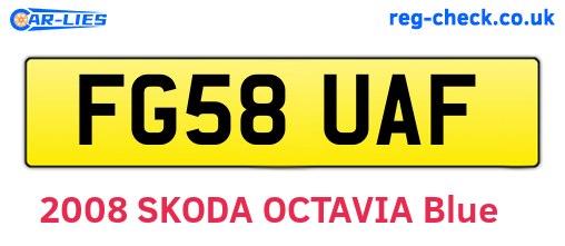 FG58UAF are the vehicle registration plates.