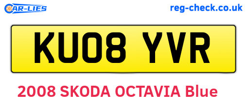 KU08YVR are the vehicle registration plates.