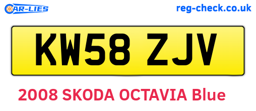 KW58ZJV are the vehicle registration plates.