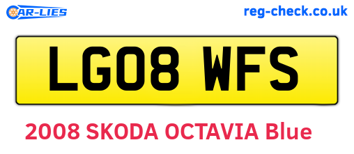 LG08WFS are the vehicle registration plates.