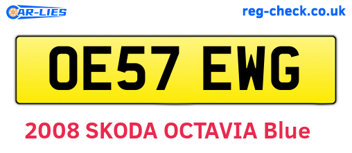 OE57EWG are the vehicle registration plates.