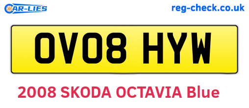 OV08HYW are the vehicle registration plates.