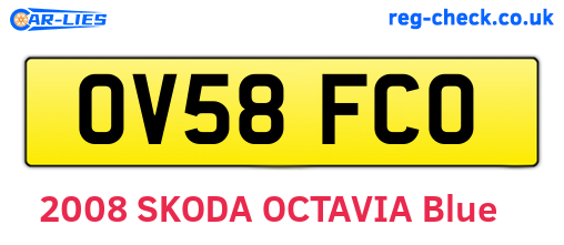 OV58FCO are the vehicle registration plates.