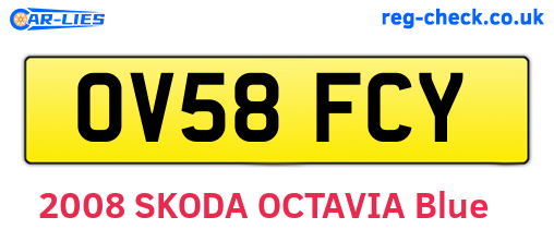 OV58FCY are the vehicle registration plates.