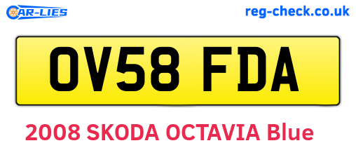 OV58FDA are the vehicle registration plates.