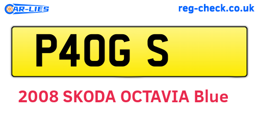 P4OGS are the vehicle registration plates.