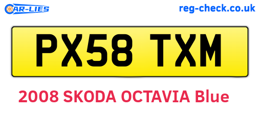 PX58TXM are the vehicle registration plates.