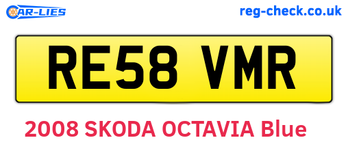 RE58VMR are the vehicle registration plates.