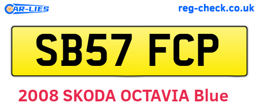 SB57FCP are the vehicle registration plates.