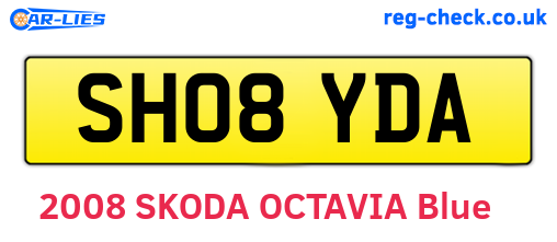 SH08YDA are the vehicle registration plates.