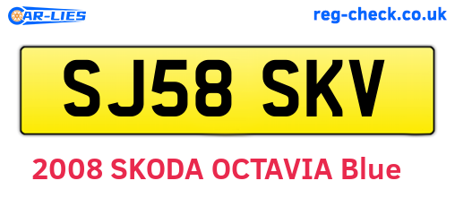 SJ58SKV are the vehicle registration plates.