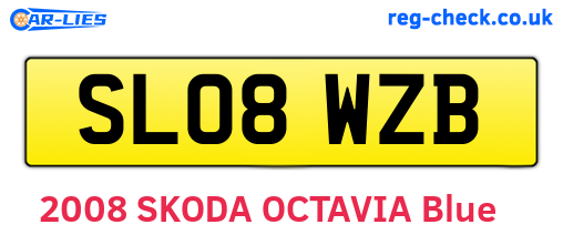 SL08WZB are the vehicle registration plates.