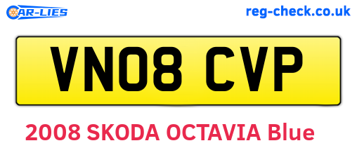 VN08CVP are the vehicle registration plates.