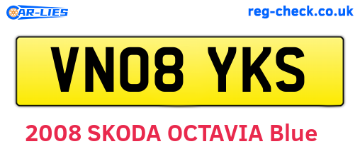VN08YKS are the vehicle registration plates.