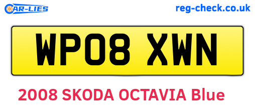 WP08XWN are the vehicle registration plates.