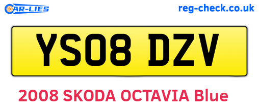 YS08DZV are the vehicle registration plates.